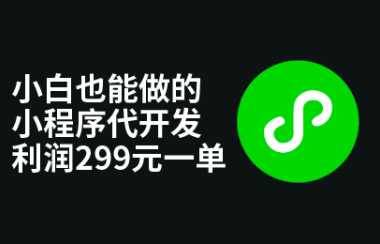 利润299一单,每天收入4-5位数的小程序代开发,任何人都可以做的副业