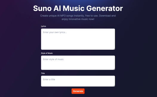 非官方Suno API,输入歌词一键生成AI歌曲|开源项目库