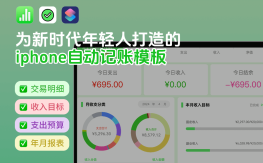 迷糊账本,iPhone苹果手机加快捷指令加Numbers自动记账模板
