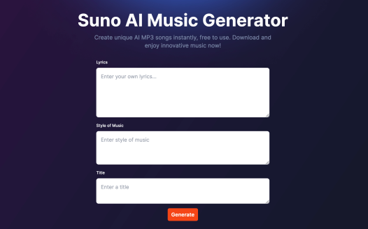 非官方Suno API，输入歌词一键生成AI歌曲｜开源项目库